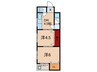 マンション諏訪山 2DKの間取り