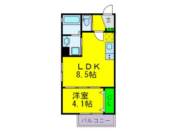 間取図 LIB鶴見橋NORTH