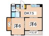 ラパンジール住吉大社 2DKの間取り