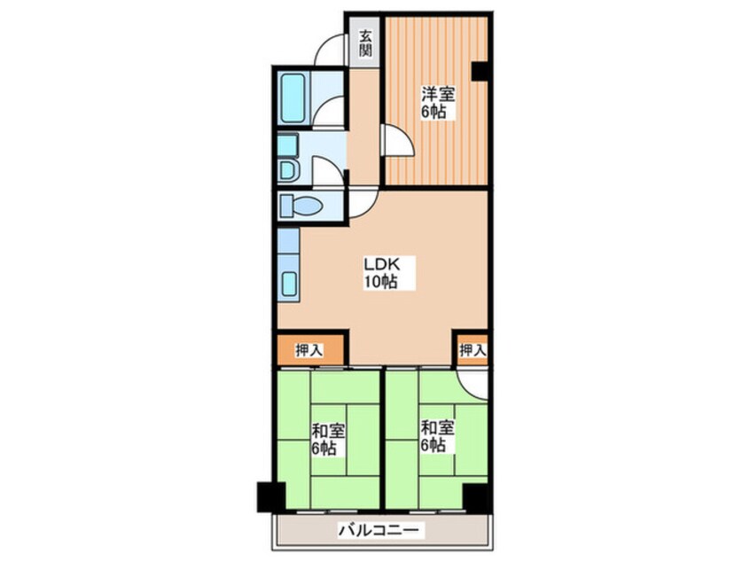 間取図 丸信リバーサイドコーポ第２