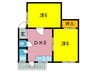 パル恵我之荘 2DKの間取り