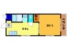 メゾンシ－ズブランシェ 1DKの間取り