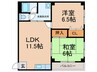 寿ハイツ 2LDKの間取り