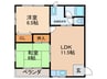 寿ハイツ 2LDKの間取り