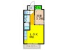 ケルクス浜寺 1LDKの間取り