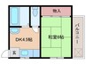 ユーエスハイツ 1DKの間取り