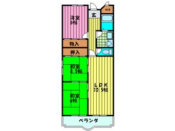 間取図 第二フラットリバ－ハイツ