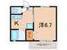 ディアス鳴尾 1Kの間取り