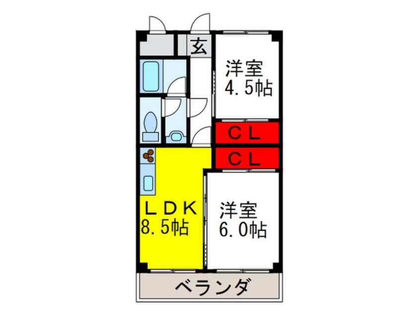 間取図 コアロ－ド桃山台