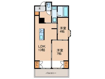 間取図 ｶﾞｰﾃﾞﾝﾊｲﾂ江戸堀