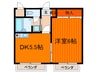 フォンティーヌ香里園 1DKの間取り