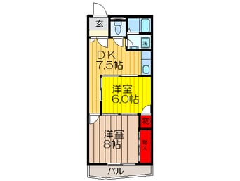 間取図 エスポワ－ル中尾Ｂ棟