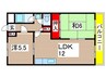 橋本第３マンション 2LDKの間取り