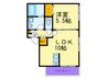 プランドールE棟 1LDKの間取り