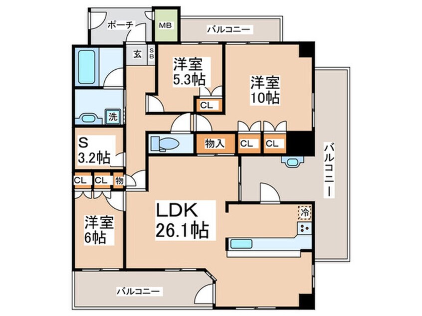 間取図 ライオンズ羽衣(503)