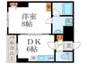 アフィシオン堀川 1DKの間取り