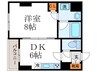 アフィシオン堀川 1DKの間取り