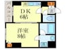 アフィシオン堀川 1DKの間取り