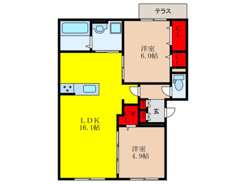 間取図 Ｎｏｒｄ　Ｌｉｖｒｅ