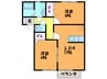 エ－デルハイムＡ棟 2LDKの間取り