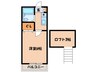 Ｆハイツ富田 1Kの間取り