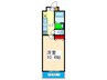 オリエンス・夕陽丘 1Kの間取り