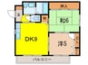 ハロ－ハイツ 2DKの間取り