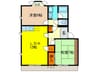 浜松園　松 2LDKの間取り