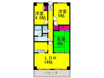間取図 グリ－ンヒルズ