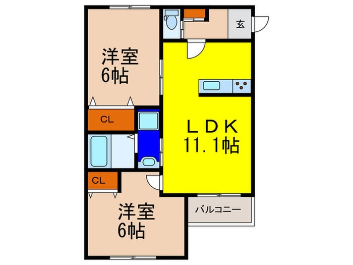 間取り図 プレジール高取山町A棟