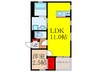 グランメリー池田木部 1LDKの間取り