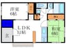 川梅ビル 2LDKの間取り