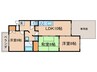 プルーリオン奥ノ坊 3LDKの間取り
