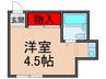 中通ハイツ 1Rの間取り