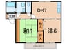 ハイカム－ル芦屋 2DKの間取り