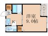 洛南ハイツ 1Kの間取り