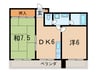パインコ－ト芦屋 2DKの間取り