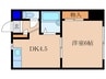 北園ハイツ 1DKの間取り