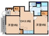 フロ－リッシュガ－デンⅡ 2DKの間取り