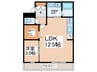アドマス鶴原Ｅ棟 1LDKの間取り