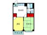フェリスマンションⅡ 2DKの間取り