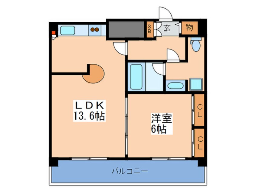 間取図 フロ－ライト南森町