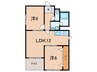 越水ハイツ(101) 2LDKの間取り