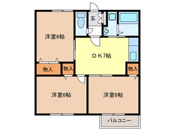 間取図 エスポワ－ルドミ－ルＢ