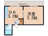 ハイツ・クレイン 1DKの間取り