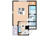PRIMAVELA Ⅱ 1Kの間取り