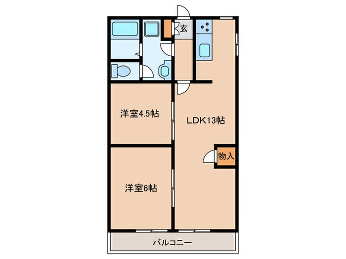 間取り図 グレイスハイツ長楽(104)