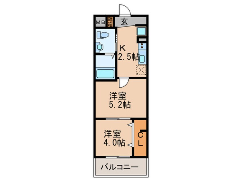 間取図 エグゼ新北野（303）