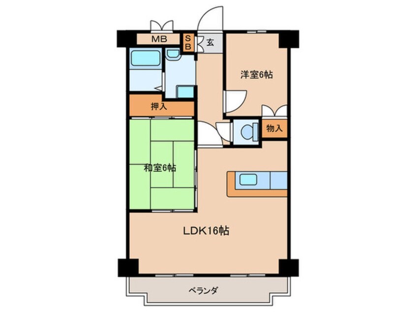 間取図 プル－リオン椥辻