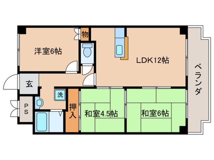 間取図 プル－リオン椥辻